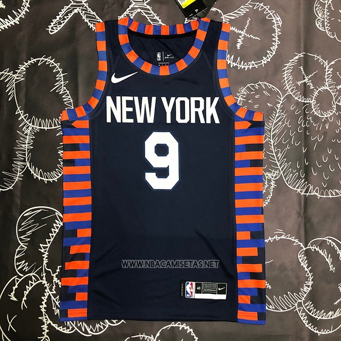 Camiseta New York Knicks RJ Barrett NO 9 Ciudad Edition 2019-20 Azul
